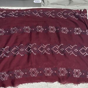 Burgundy Patterned Scarf